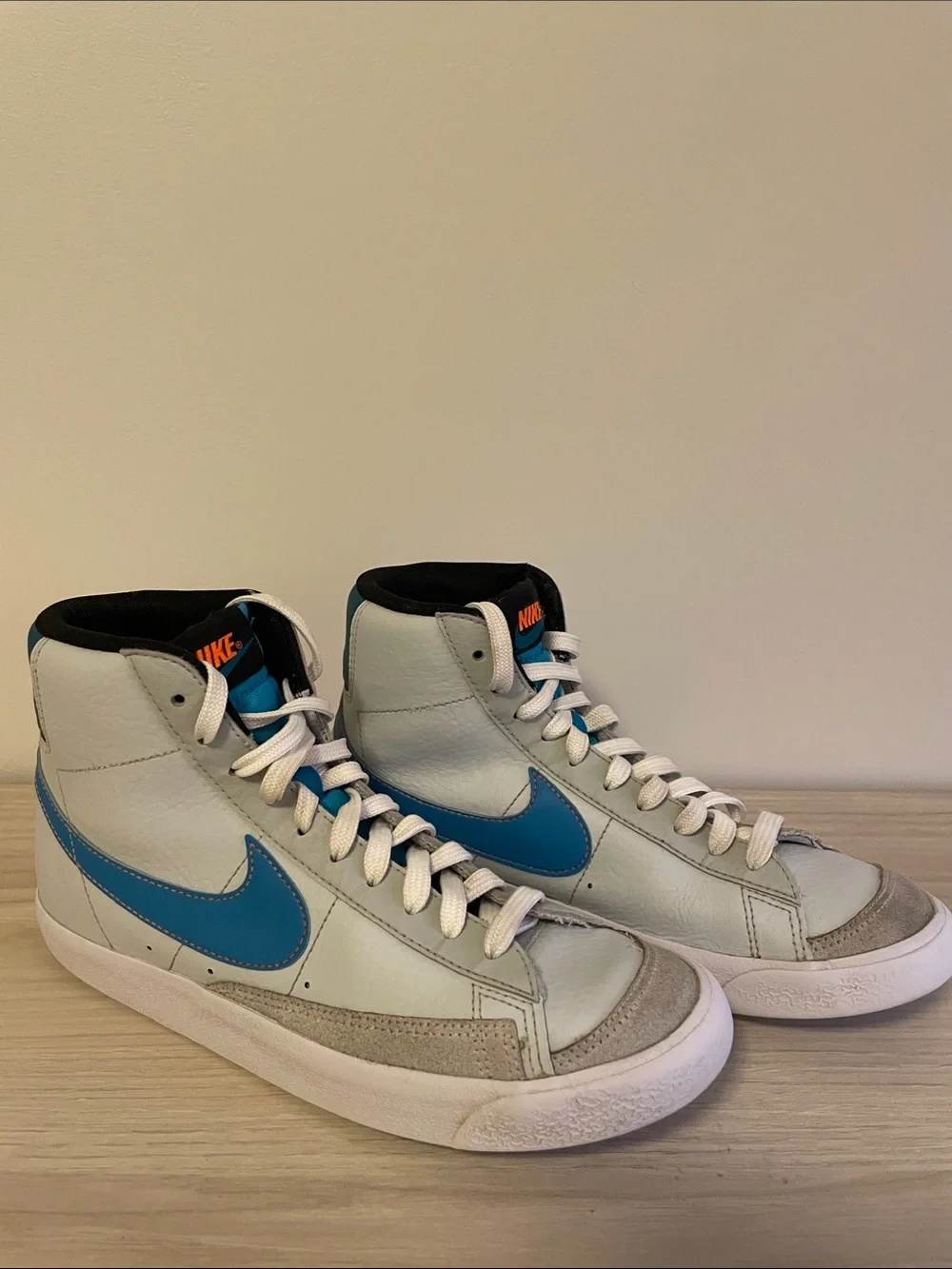 Nike Blazer Mid 77 FD0297-001 Pure Platinum Laser Blue Sneaker GS Size 7Y